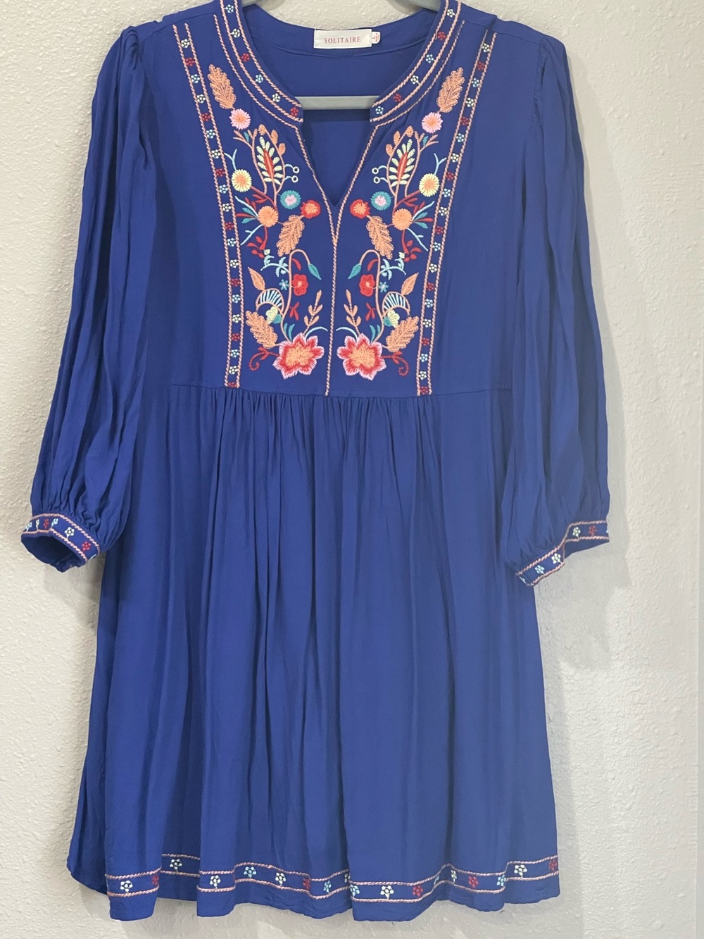 Solitaire Embroidered Dress with Pockets